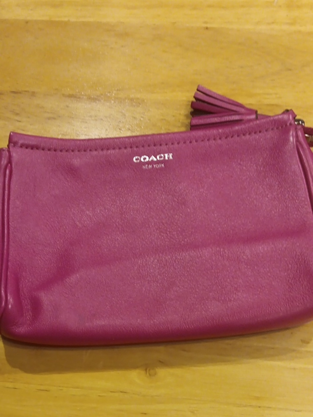 Coach Hot Pink Leather Pouch / Wristlet Clutch - Vibrant Vintage